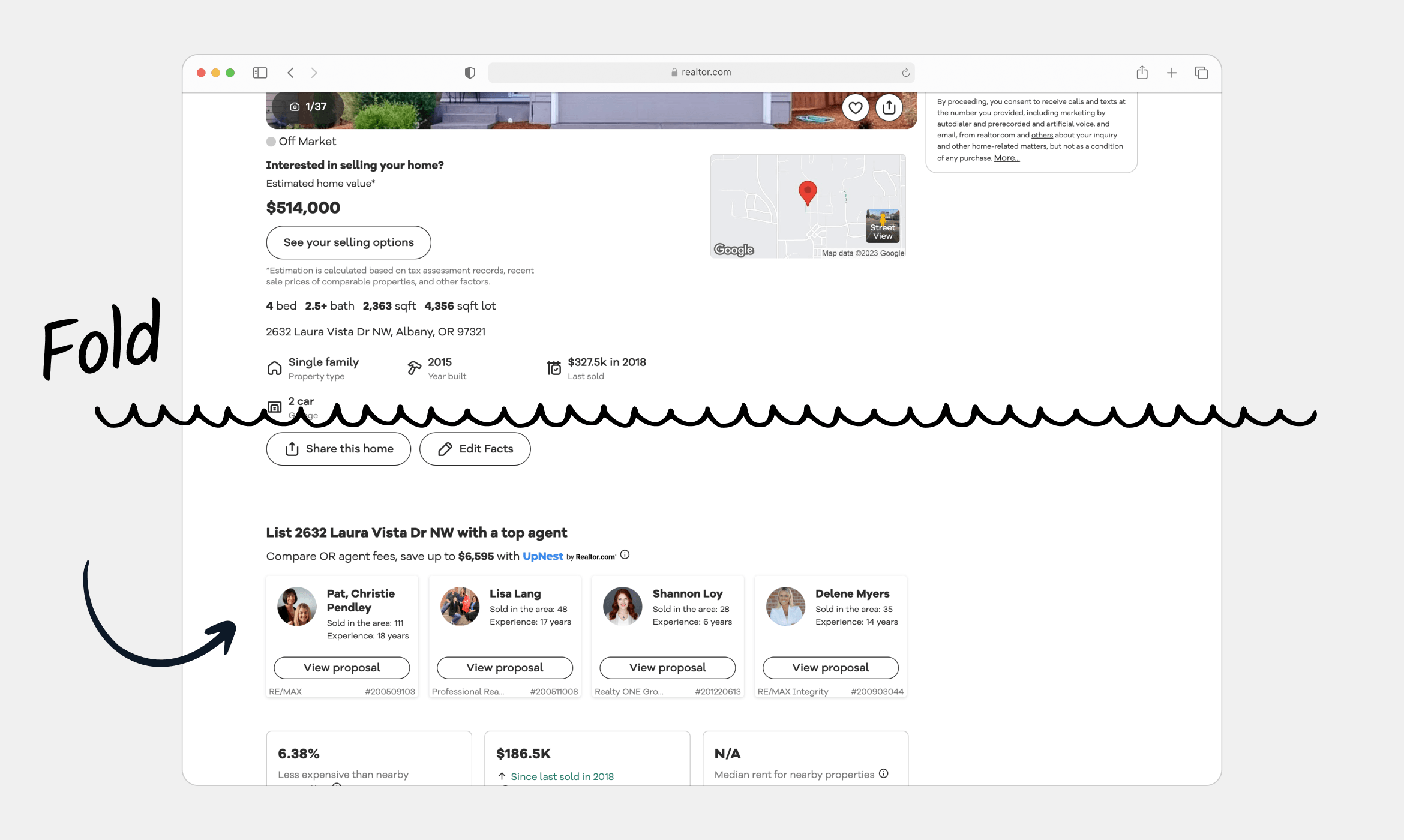 V1 — Off-Market Property Page with agent profiles