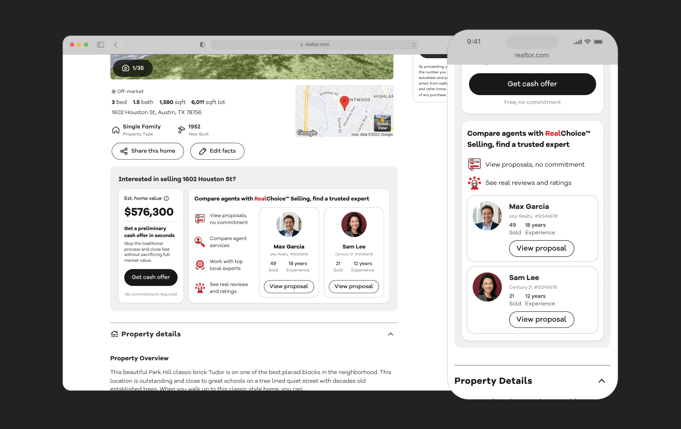 V3 — Refined agent profiles module with value props