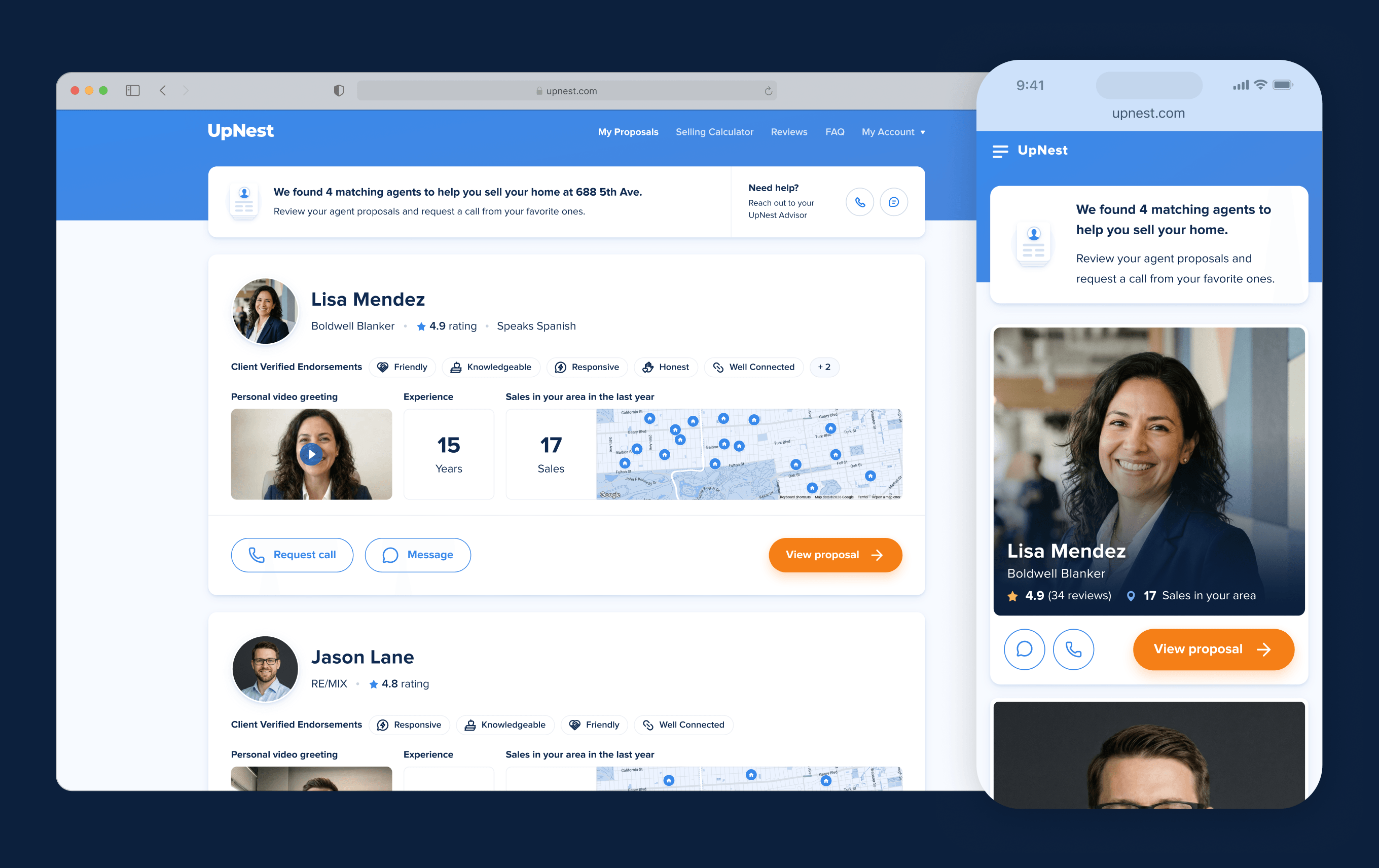 UpNest proposal list